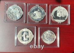 Lot of 2011 Somalia Elephant, Panda, Philharmonic, Sower, Rand Silver Coins