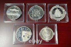 Lot of 2011 Somalia Elephant, Panda, Philharmonic, Sower, Rand Silver Coins