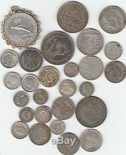 Lot of 27 Mixed Silver World Coin
