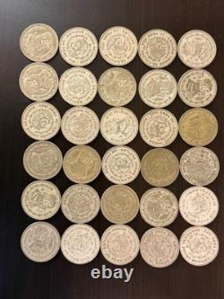 Lot of 30 Mexico's Last Silver Coin The 1957-1967 Un Peso 10% Silver