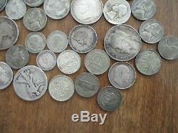 Lot of 32 Silver US and World Coins-9 Ounces-Mostly Circulated