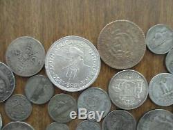 Lot of 32 Silver US and World Coins-9 Ounces-Mostly Circulated