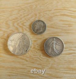 Lot of 3 European Silver Collectible Coins France & Belgium
