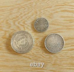 Lot of 3 European Silver Collectible Coins France & Belgium