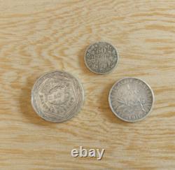 Lot of 3 European Silver Collectible Coins France & Belgium