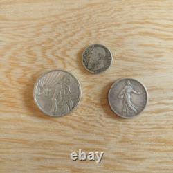 Lot of 3 European Silver Collectible Coins France & Belgium