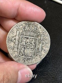 Lot of 3 Mexico 8 Reales Spanish Colonial Carlos Chopmarked Silver Coin