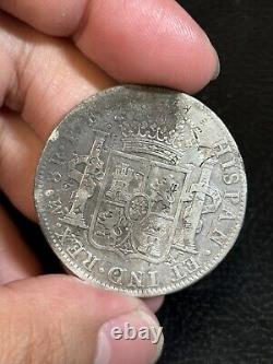 Lot of 3 Mexico 8 Reales Spanish Colonial Carlos Chopmarked Silver Coin
