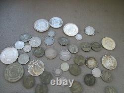 Lot of 48 Silver US and World Coins-10.6 Ounces-Mostly Circulated