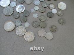 Lot of 48 Silver US and World Coins-10.6 Ounces-Mostly Circulated