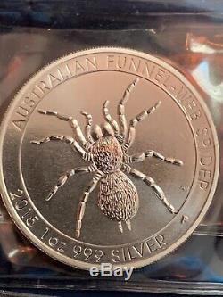 Lot of 4 -1 oz Silver Coins From Around The World Spider, Kangaroo, Maple, krugerra