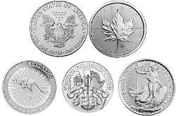 Lot of 5 2018 1oz Silver Coins from Around the World