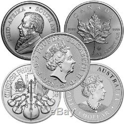 Lot of 5 2020 1 oz Silver Coins From Around The World Brilliant Uncirculated