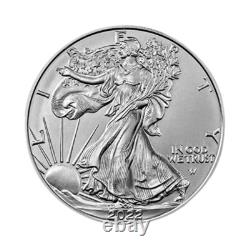 Lot of 5 2022 American Silver Eagle $1 Coin 999 Silver BU