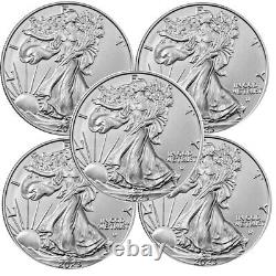 Lot of 5 2023 $1 American Silver Eagle 1 oz BU