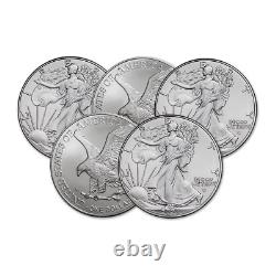 Lot of 5 2023 $1 American Silver Eagle 1 oz BU