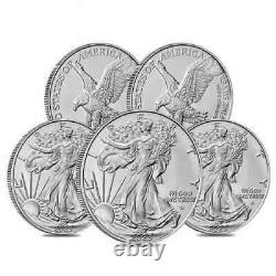 Lot of 5 2023 $1 American Silver Eagle 1 oz BU