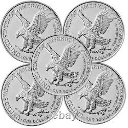 Lot of 5 2023 $1 American Silver Eagle 1 oz BU