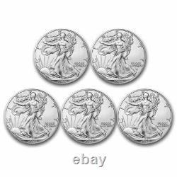 Lot of 5 2023 American Silver Eagle $1 Coin 1 oz. 999 Fine Silver BU