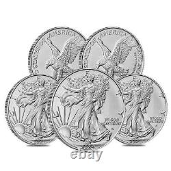 Lot of 5 2024 $1 American Silver Eagle 1 oz BU