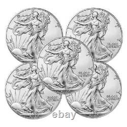 Lot of 5 2024 $1 American Silver Eagle 1 oz BU