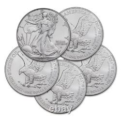 Lot of 5 2024 $1 Coin American Silver Eagle 1 oz BU