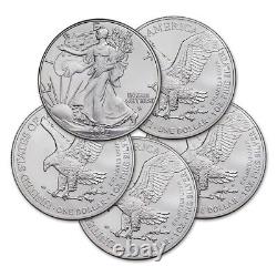 Lot of 5 2024 American Silver Eagle $1 Coin 999 Silver BU