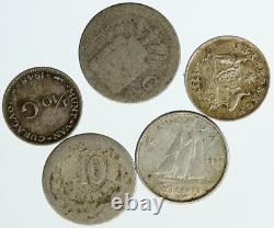 Lot of 5 Silver WORLD COINS Authentic Collection Vintage Group DEAL GIFT i115389