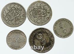 Lot of 5 Silver WORLD COINS Authentic Collection Vintage Group DEAL GIFT i115399