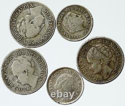 Lot of 5 Silver WORLD COINS Authentic Collection Vintage Group DEAL GIFT i115399