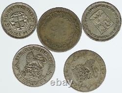 Lot of 5 Silver WORLD COINS Authentic Collection Vintage Group DEAL GIFT i115404