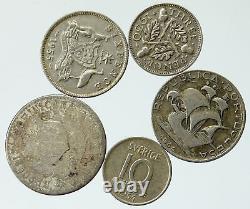 Lot of 5 Silver WORLD COINS Authentic Collection Vintage Group DEAL GIFT i115410