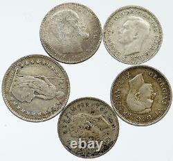 Lot of 5 Silver WORLD COINS Authentic Collection Vintage Group DEAL GIFT i115641