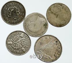 Lot of 5 Silver WORLD COINS Authentic Collection Vintage Group DEAL GIFT i115648