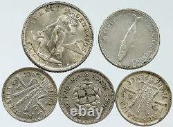 Lot of 5 Silver WORLD COINS Authentic Collection Vintage Group DEAL GIFT i115656