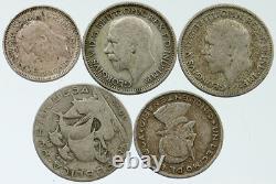 Lot of 5 Silver WORLD COINS Authentic Collection Vintage Group DEAL GIFT i115665
