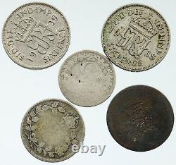 Lot of 5 Silver WORLD COINS Authentic Collection Vintage Group DEAL GIFT i115667