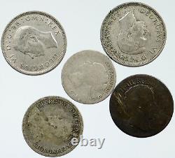 Lot of 5 Silver WORLD COINS Authentic Collection Vintage Group DEAL GIFT i115667