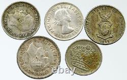 Lot of 5 Silver WORLD COINS Authentic Collection Vintage Group DEAL GIFT i115690