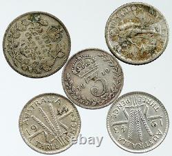 Lot of 5 Silver WORLD COINS Authentic Collection Vintage Group DEAL GIFT i115694