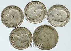 Lot of 5 Silver WORLD COINS Authentic Collection Vintage Group DEAL GIFT i115729