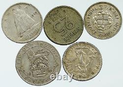 Lot of 5 Silver WORLD COINS Authentic Collection Vintage Group DEAL GIFT i115735