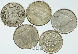 Lot of 5 Silver WORLD COINS Authentic Collection Vintage Group DEAL GIFT i115753