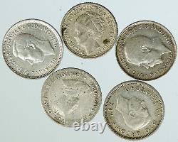 Lot of 5 Silver WORLD COINS Authentic Collection Vintage Group DEAL GIFT i115756