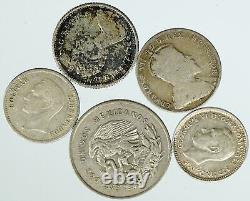 Lot of 5 Silver WORLD COINS Authentic Collection Vintage Group DEAL GIFT i115758