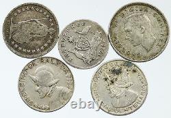 Lot of 5 Silver WORLD COINS Authentic Collection Vintage Group DEAL GIFT i115805