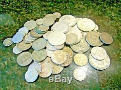 Lot of 60 Circulated Silver World Coins- 8+ Ounces of Old Silver Coins 1870-1969