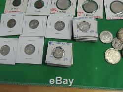 Lot of 60 worlds coins silver Sweden New Zealand Great Britain Greece France