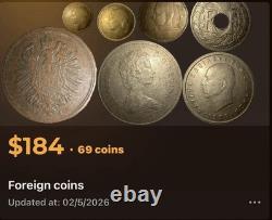 Lot of 69 Foreign Coins (Dates Range From 1700's Thru 1900's) LOT OF 69