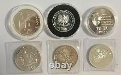 Lot of 6 Mongolia Poland Andorra Samoa Haiti 1977 1993 1986 1989 Silver Soccer